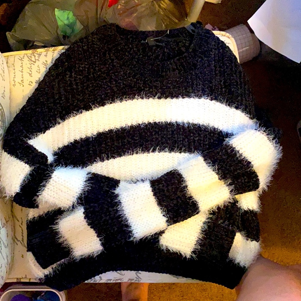 Derek Heart Striped Sweater